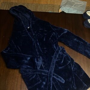 Lands' End Dark Blue Fleece Robe
